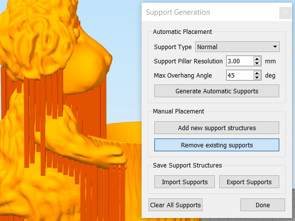 Custom Supports in Simplify3D - Add/Remove Structures