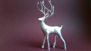 Christmas Deer in Silver Spray Paint
