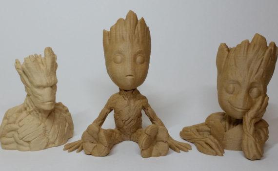 3D Printing in Wood - Groot, Baby Groot and Flower Pot - Image 紧身内裤