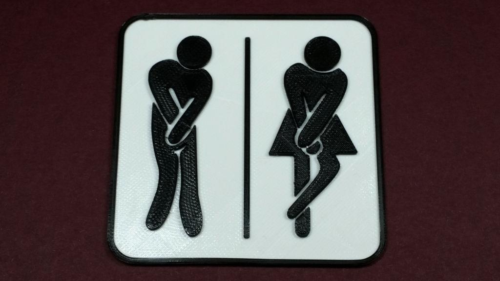 Multicolor 3D Printing - Funny Toilet Sign