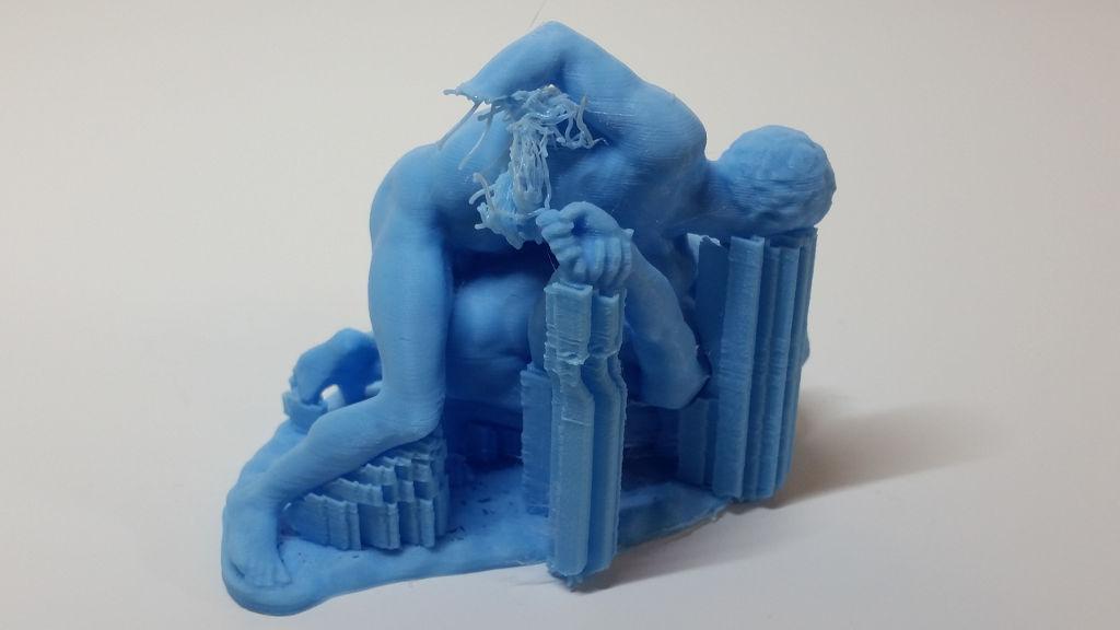Two Wrestlers in Combat - Failed Print - No Support in Place