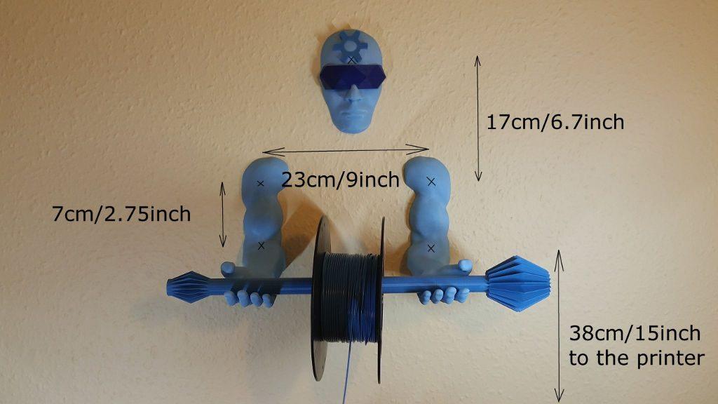 Wall Mounted Spool Holder - Measurments