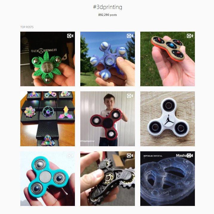 Fidget Spinners - Instagram Popular #3DPrinting Category May 2017
