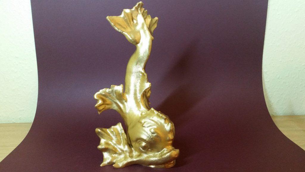 3D Printed and Spray Painted in Gold - Thames Lamp Standard Creature