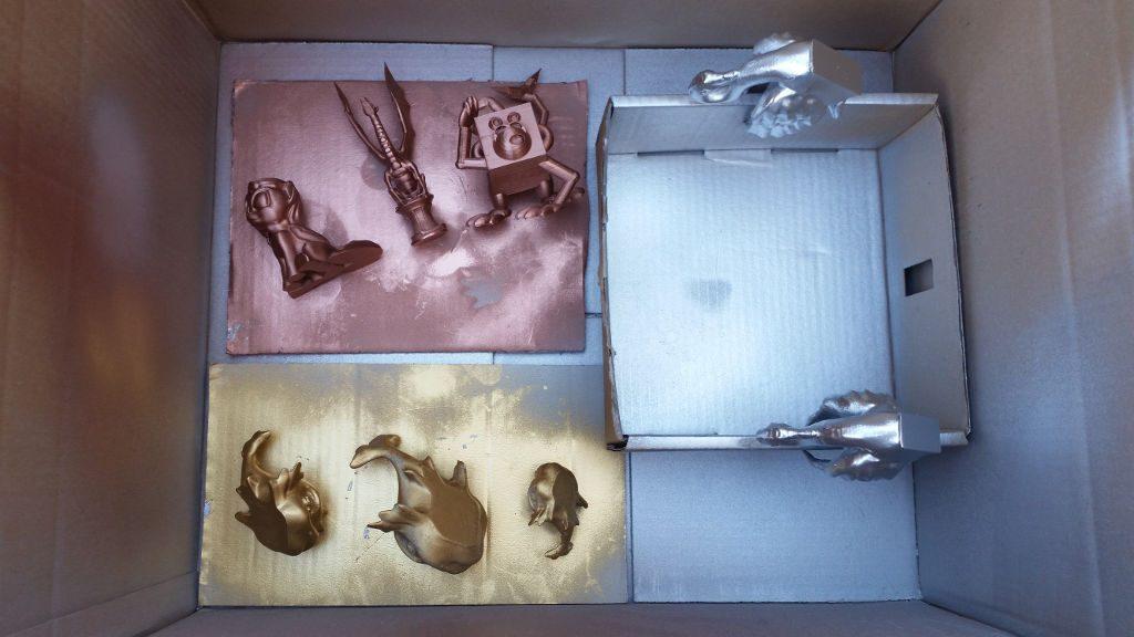 Spray Painting 3D Printed Models Gallery - Workshop - Stored in Box