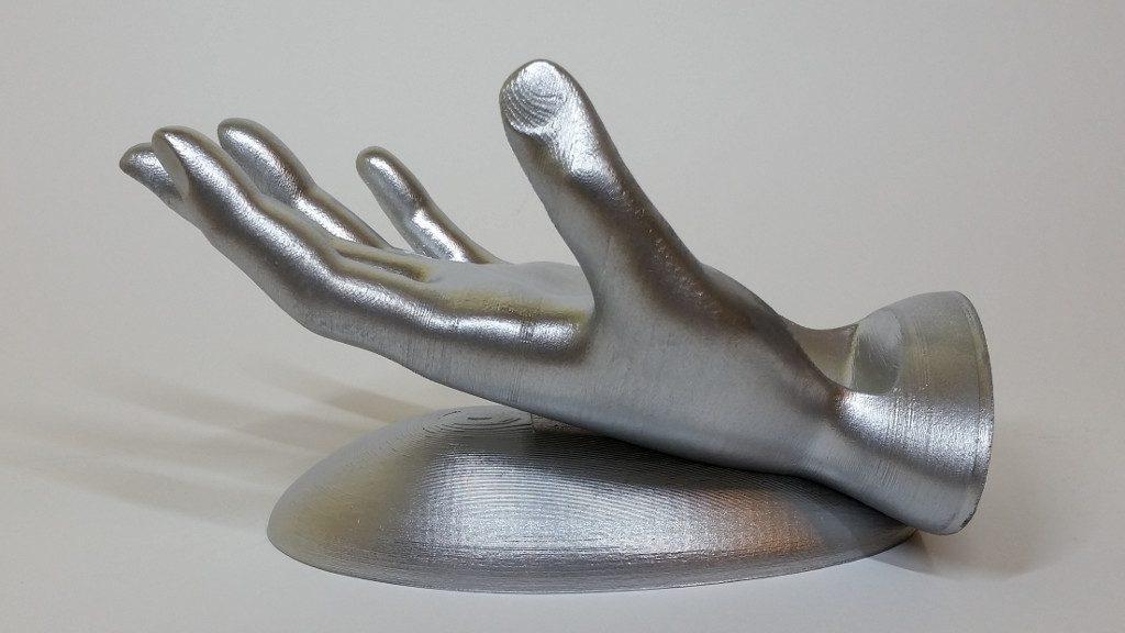 Wine Hand - After - Silver Spray Paint