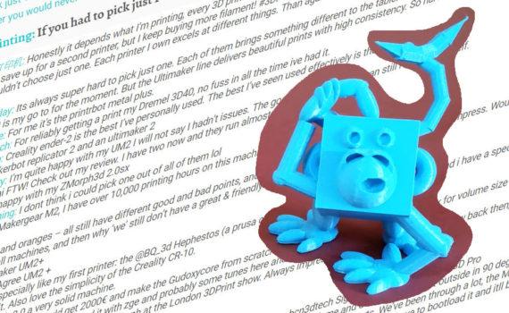 3D Printing Community Questions and Answers by mikebit 3d printing