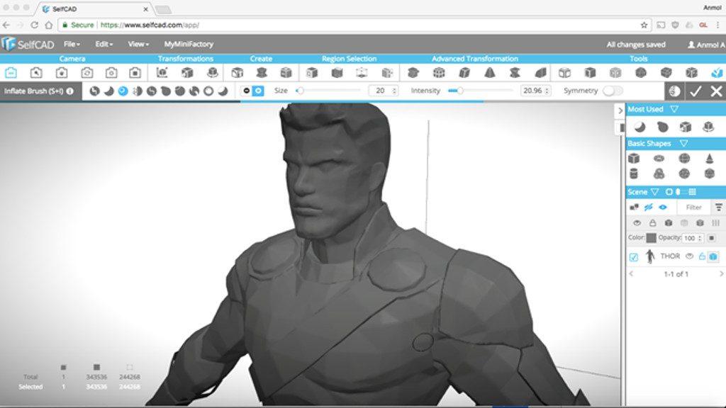SelfCAD 3D design software - Thor Ragnarok - by anmolmaker