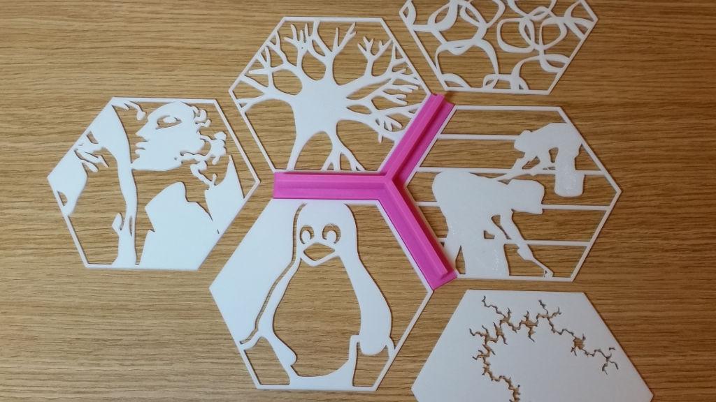 3D Printed Hexagons - Pink Spacer