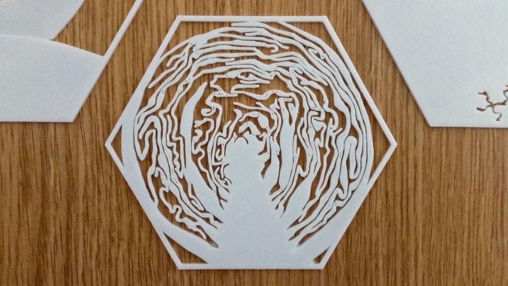 3D Printed Hexagon - Half Cut Cabbage