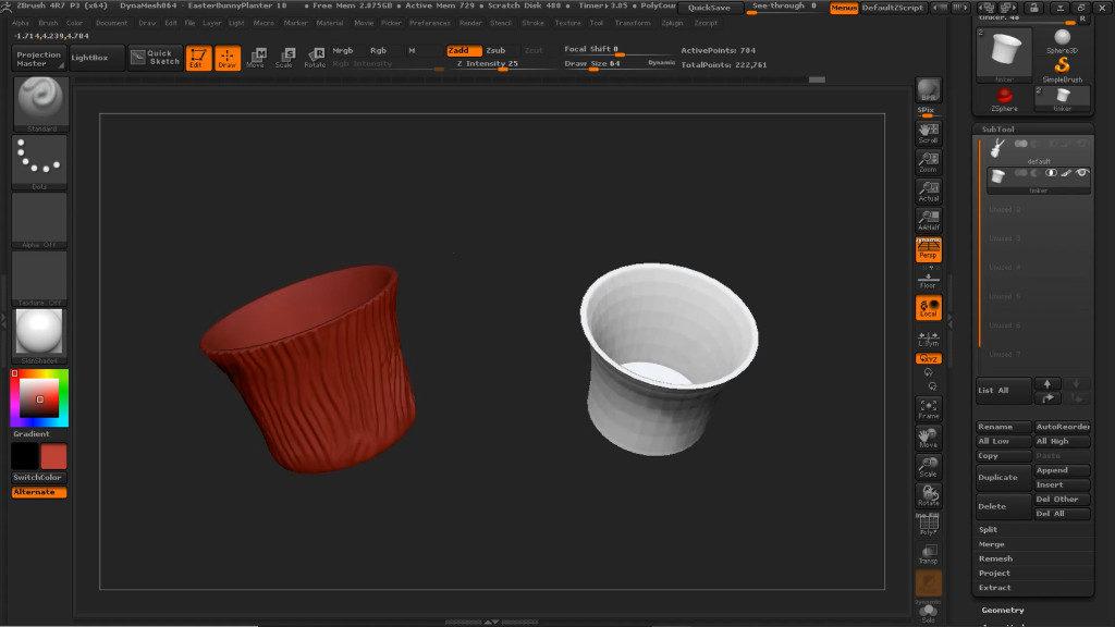 3D Designing in ZBrush - Pot Before After