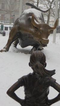 Charging Bull and Fearless Girl