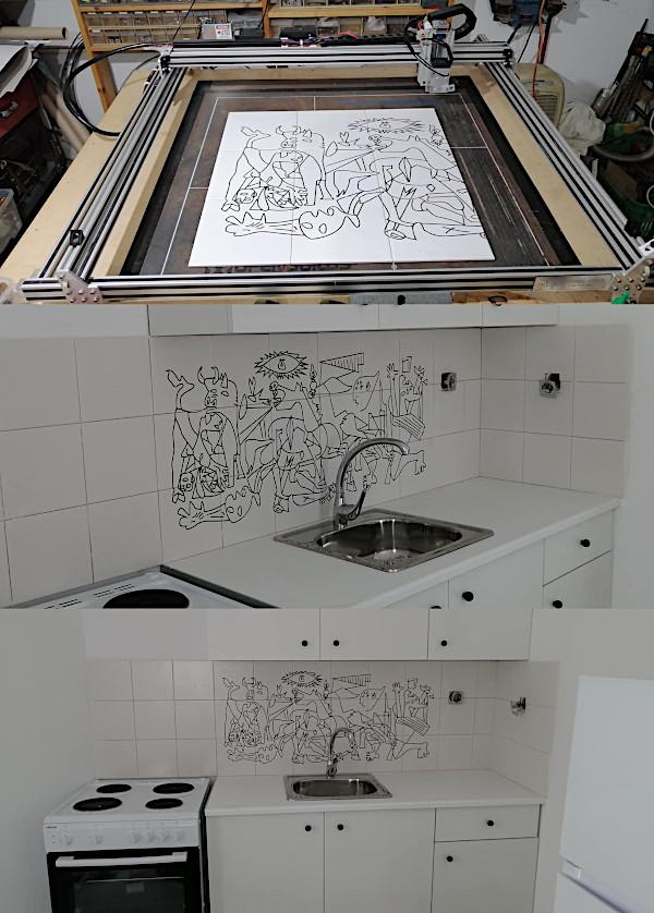 Vector variation of Guernika - Laser Engraved
