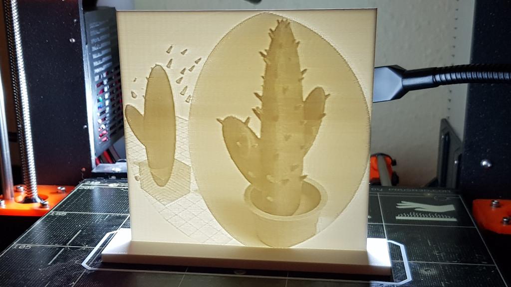 3D Printed Lithophane - Cactus Logo