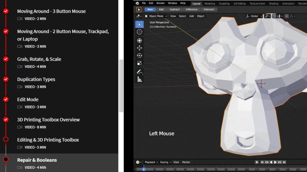 Blender 2.9 Training Course for 3D Design and 3D Printing