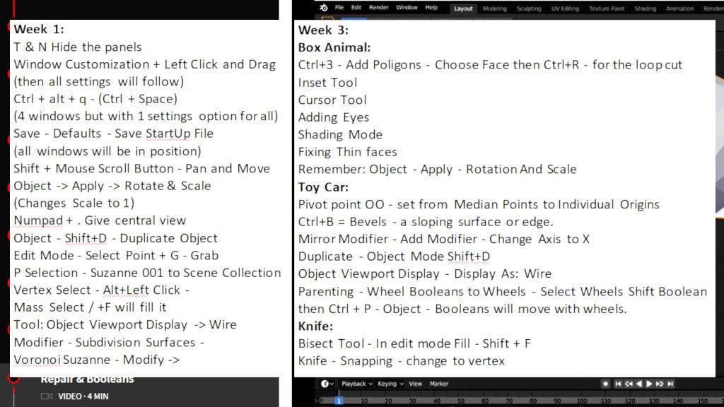 Blender Tutorial Notes - Example - In Microsoft OneNote
