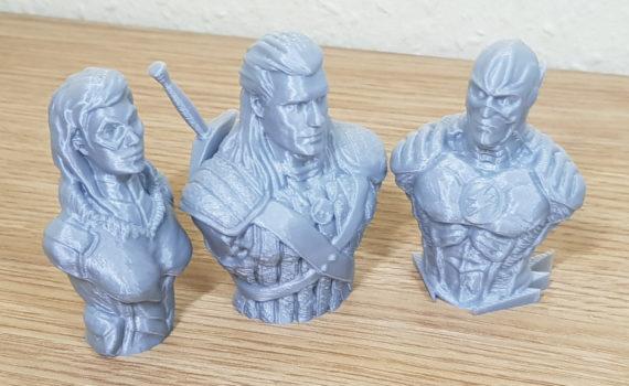 3D Printed Bust Sculptures - Today's Superheroes - Witcher, Black Cat & Flash