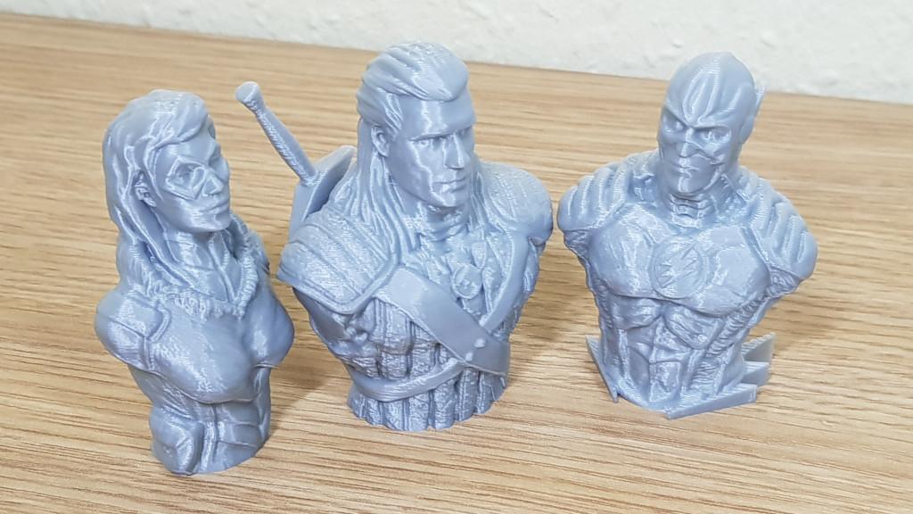 3D Printed Bust Sculptures - Today's Superheroes - Witcher, Black Cat & Flash
