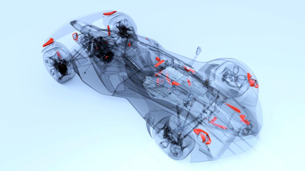 40 Car Parts 3D Printed with Desktop 3D Printer - MONO R X-Ray