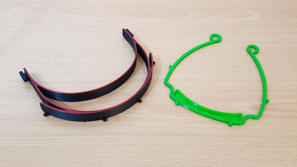 Prusa RC3 and 3DVerkstan Protective Visors 3D Printed in PETG Filament - Black and Green