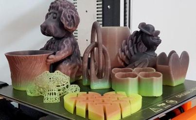 Test Models in a Color Changing Thermochromic PLA Filament