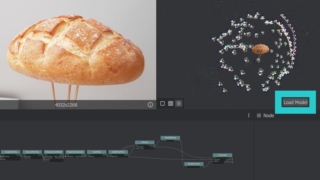 Load Button and Nodes in Meshroom - Photogrammetry Software