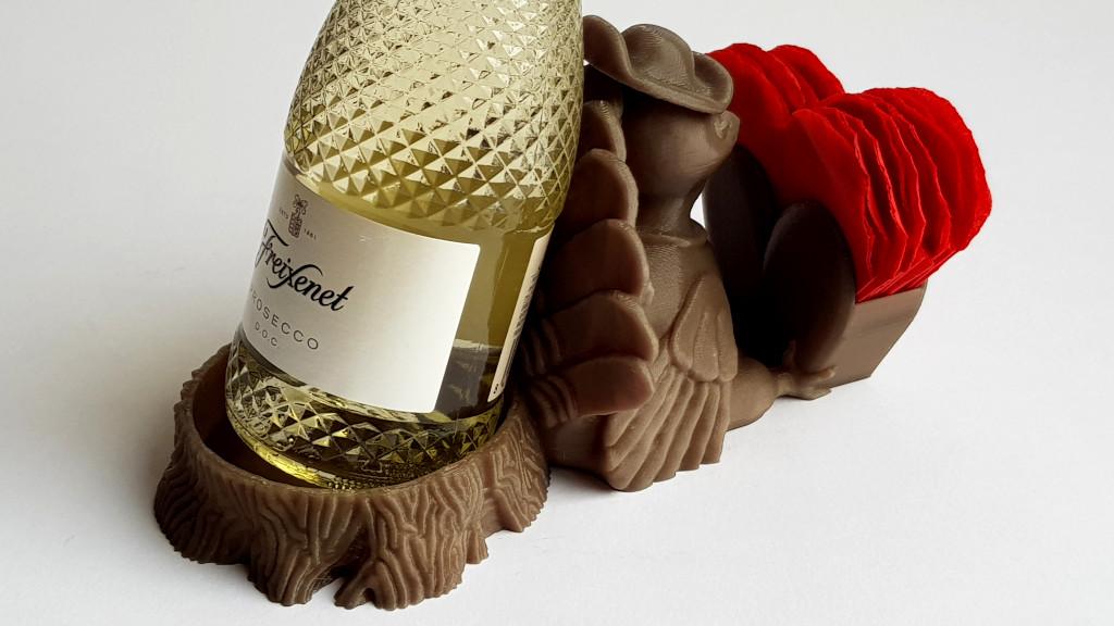 Valentine Bird - Themed Coaster 3D Print - Bottle Holder