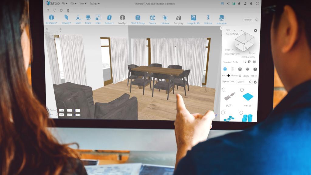 被部长玩的漂亮人妻 Interior Design in SelfCAD - 3D Design Software
