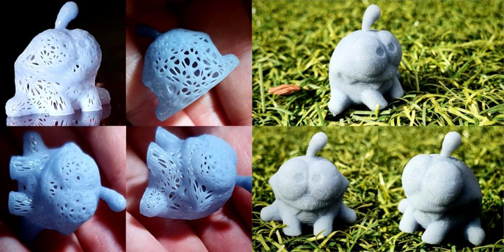 Omnoms 3D Printed With Elgoo Mars PRO in Voronoi and Block Styles