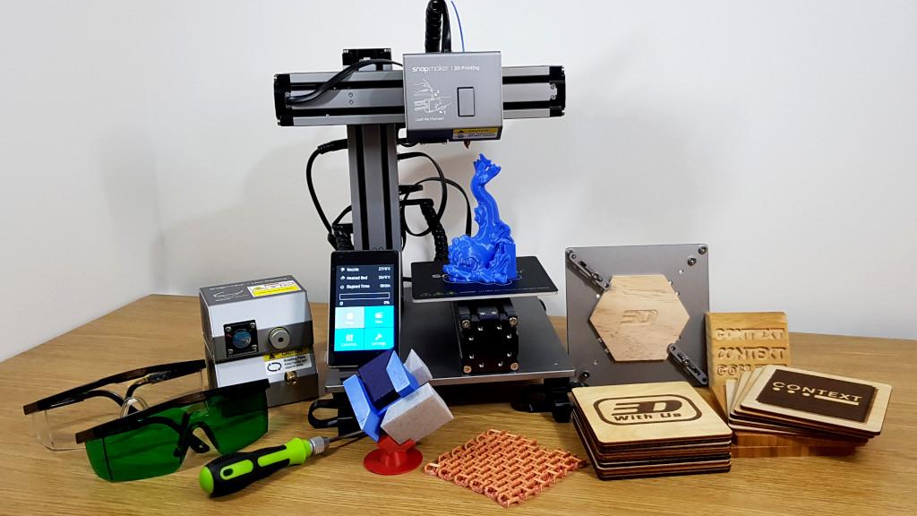 Snapmaker 3-in-1 3D Printer 在床上的亲热视频 Laser Engraver Cutter Unboxing Review