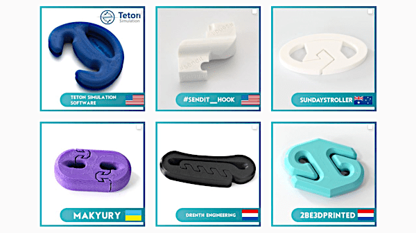 3D Printed Hooks - Some of the Polymaker Hook Tournament Participants