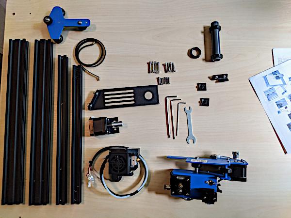 Some of the 3D printer kit parts