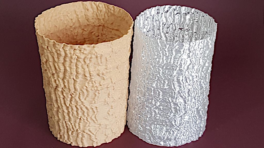 Wood Filament and Transparent PLA Vases 3D Printed with .8mm Nozzle