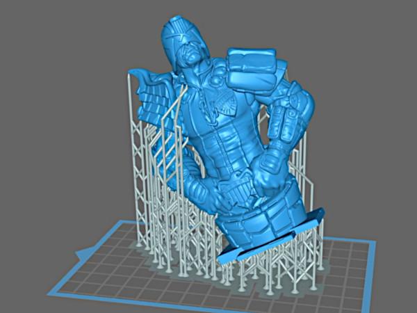 Judge Dredd Bust - Prepared for Resin 3D Printing in CHITUBOX