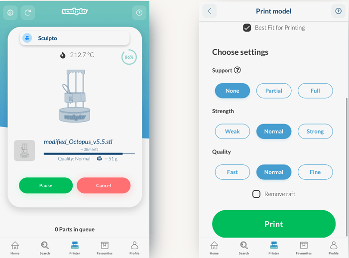 Sculpto Phone App Screenshots