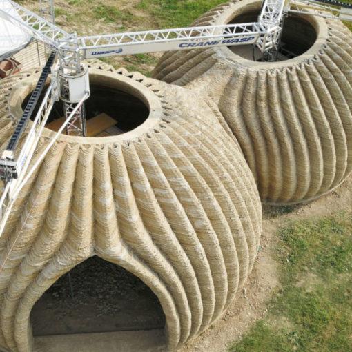 TECLA 3D Printed House and Crane WASP 3D Printer