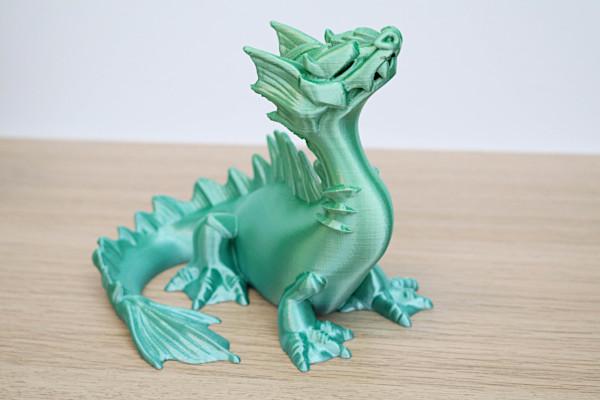Aquaticus Dragon by Makerbot in Green Silk PLA