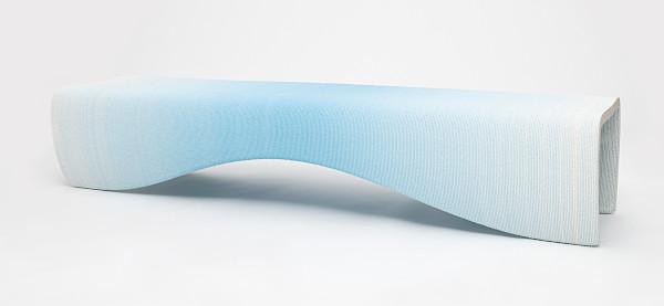 Concrete Blue Gradient Bench Concrete Blue Gradient Bench