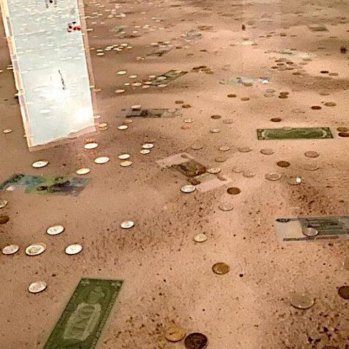 Epoxy 3D Flooring - Floor with Real Money Embedded
