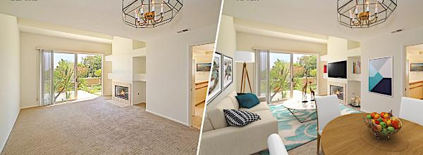 Living Room - Before - After Staging
