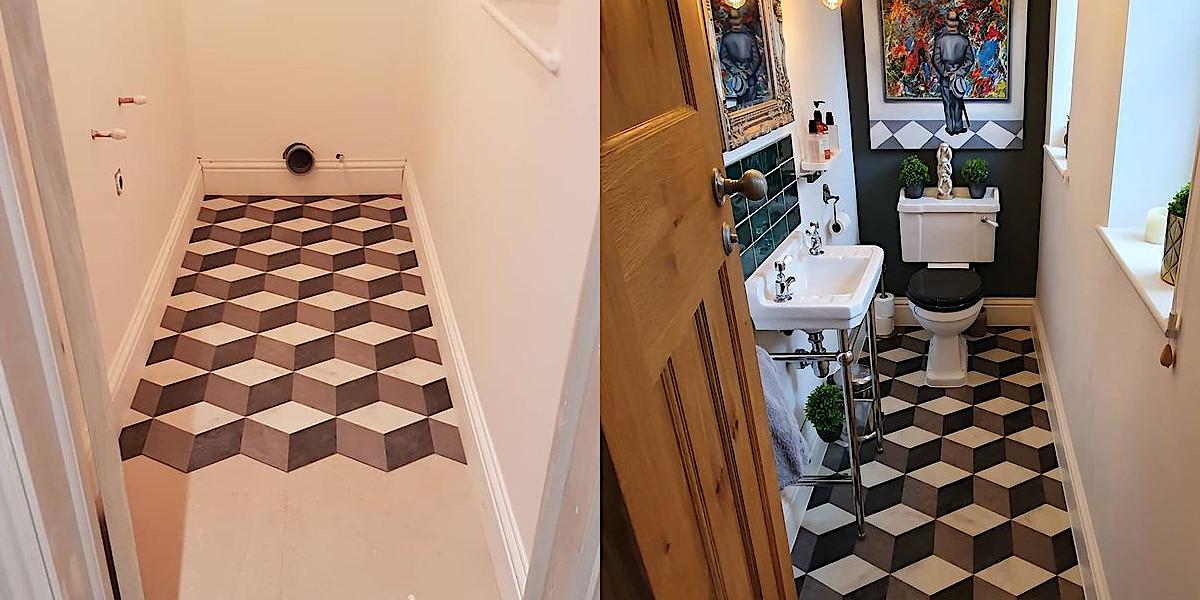 Optical 3D Illusion 50岁退休熟女露脸高潮d with Ceramic Tiles