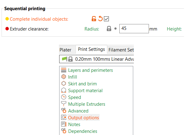 PrusaSlicer Sequential 3D Printing Settings