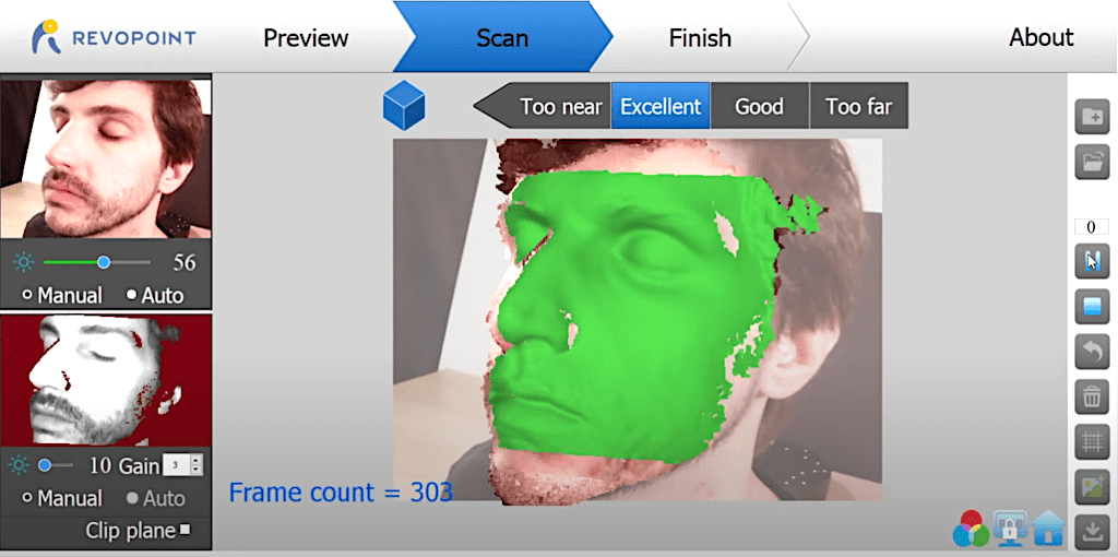 3D scanning in the HandyScan software