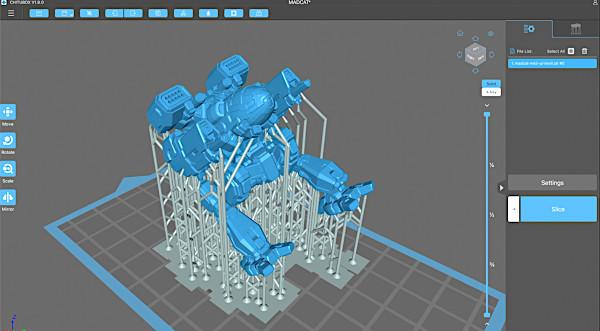 A model sliced in Chitubox