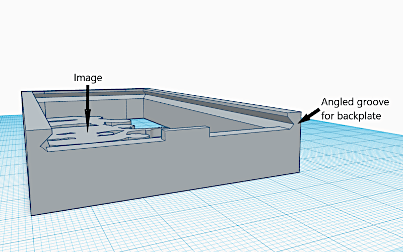 Angled slot on the back of the frame