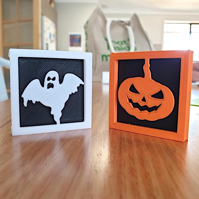 Halloween silhouettes - Ghost and Pumpkin