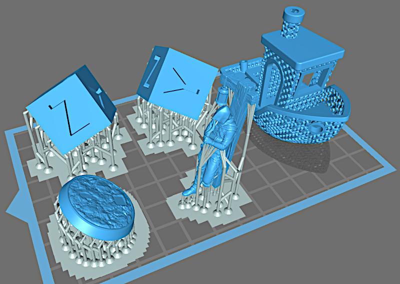 Models prepared for printing