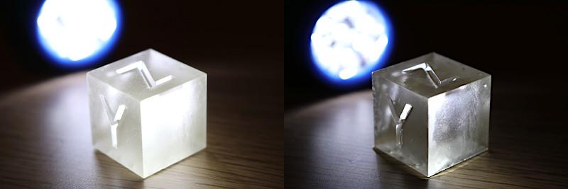 XYZ Cube 3D Printed in Siraya Clear Resin