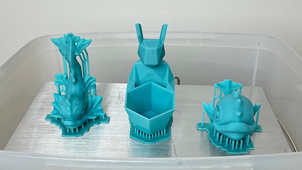 After Wash - Anycubic Basic Aqua Blue Resin Prints