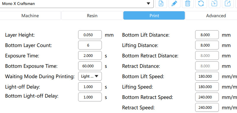 Chitubox Mono X Settings for Anycubic Craftsman Resin Chitubox Mono X Settings for Anycubic Craftsman Resin